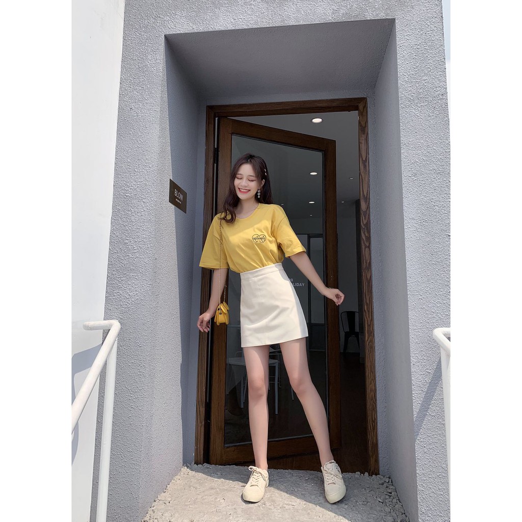 Chân váy chữ a Goness cạp cao màu trắng thời trang 441 | BigBuy360 - bigbuy360.vn