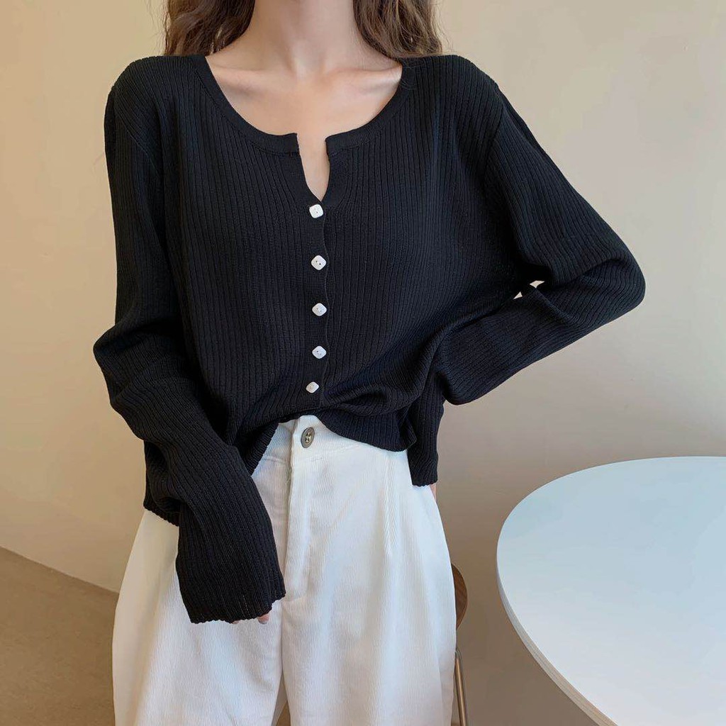 Áo khoác Cardigan dệt kim phong cách thời trang Hàn dành cho nữ