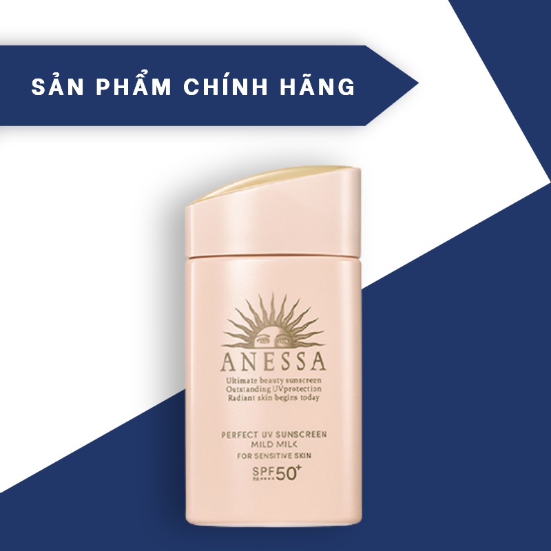 Sữa Chống Nắng Anessa Cho Da Nhạy Cảm Perfect UV Mild Milk SPF50+/PA++++ 60ml