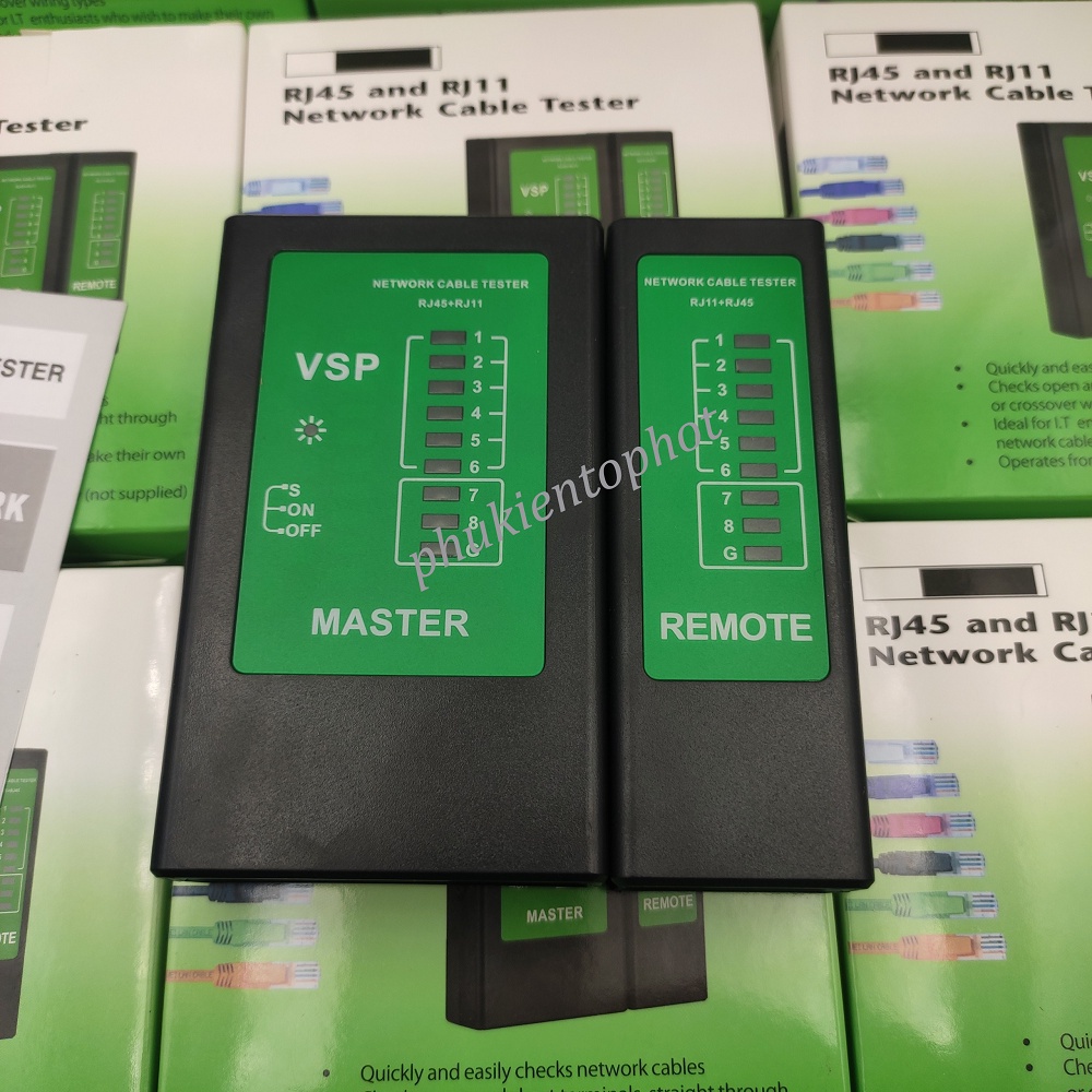 Hộp Test Cáp Mạng  Rj45 Kèm Pin