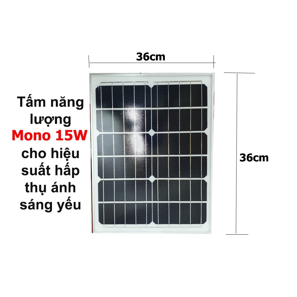 Đèn đường bàn chải năng lượng mặt trời 60W TCARE 234 hạt led, 18000mAh, Tấm năng lượng Mono