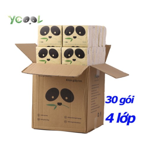 [Hot] Giấy ăn gấu trúc Ycool - Giấy Siêu Dai (thùng 30 gói)