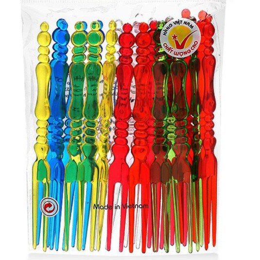 24 cái nĩa nhựa ăn chuối trái cây tráng miệng chả nem - Snail Forks