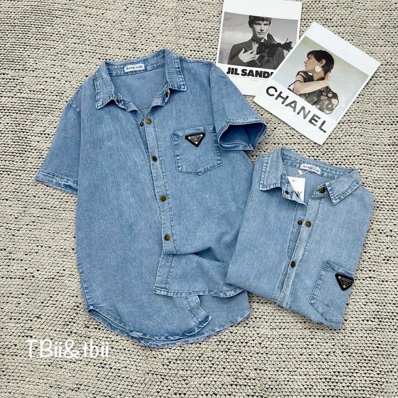 Áo sơ mi bò logo pd túi ngực b120