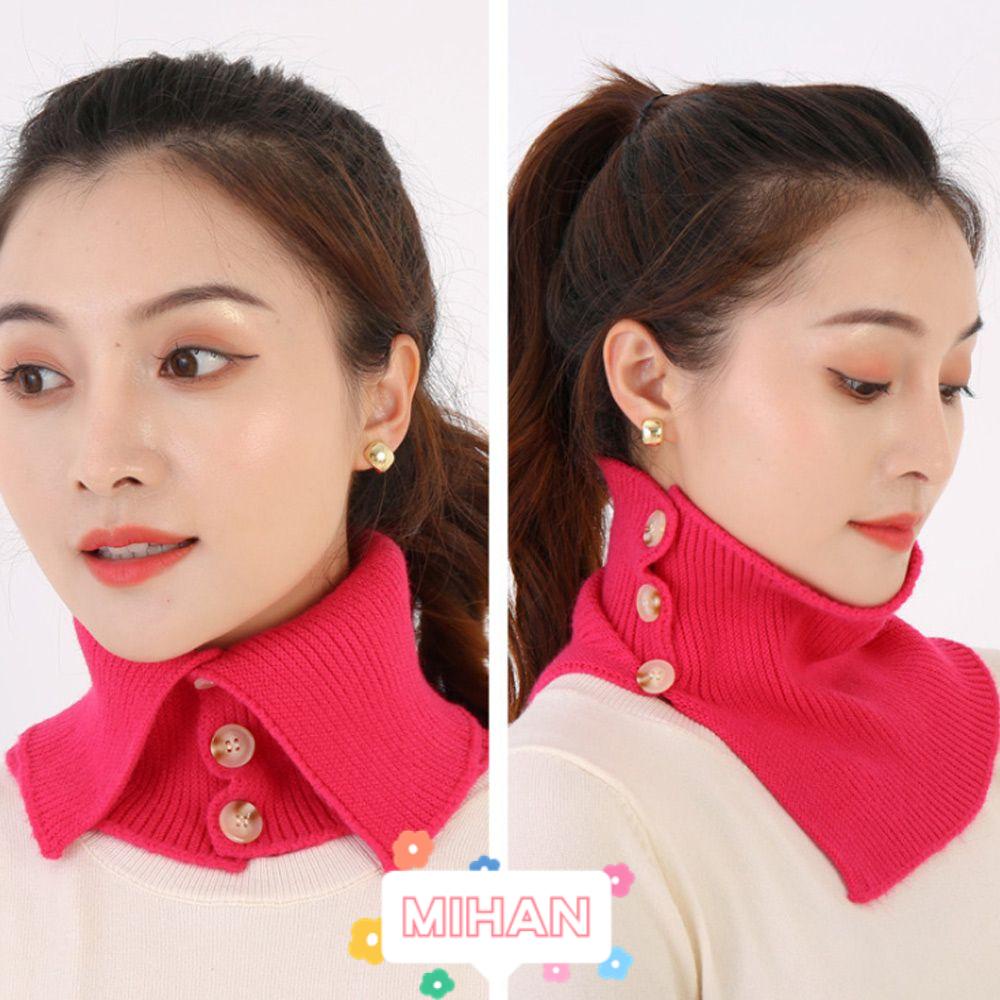 Cổ Áo Giả Dệt Kim Chống Gió Cài Nút Có Thể Tháo Rời MIHAN1 Cho Nữ