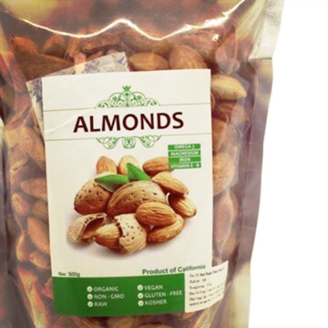 Túi 500gr hạnh nhân Mỹ rang bơ thơm giòn hàng loại 1