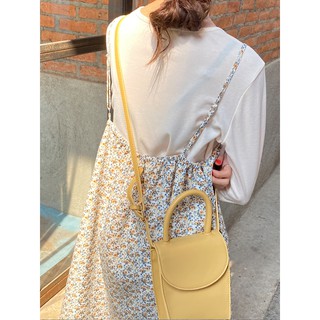 Váy yêm hai dây hoa nhí Vintage dáng dài hở lưng nhẹ nhàng đáng yêu Hàn Quốc