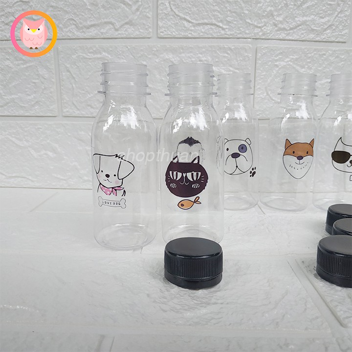 Chai nhựa PET 120ml Tròn Dán Decal Hình Thú | BigBuy360 - bigbuy360.vn
