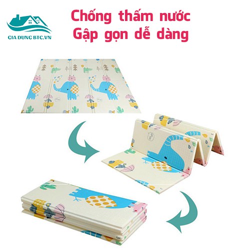 Thảm xốp cho bé XPE chống thấm tuyệt đối 2 mặt dễ thương, chống ngã cho bé tập bò kèm túi 1m8- 2m l Thảm tập bò cho bé