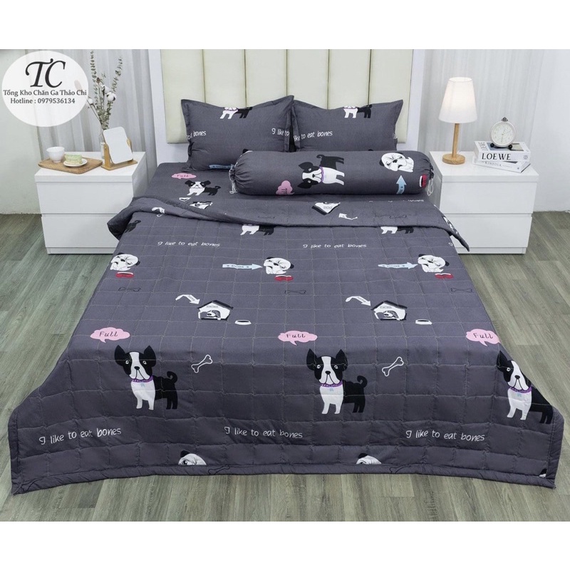 Set Chăn Hè 5 Món Cotton Poly Mền Mịn- Thoáng Mát- Rẻ Đẹp