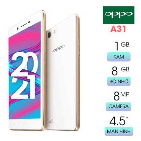 [Mã ELMS4 giảm 7% đơn 500K] Điện Thoại Oppo Cảm Ứng A31 Màn Hình 4.5 inch Xem Phim Pin Lâu 02 Sim 02 Sóng Nhỏ Gọn