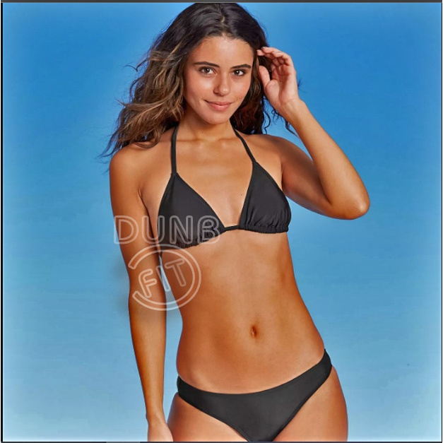 [Hình thật] Bikini nữ đồ bơi đi biển 2 mảnh, áo bikini lẻ đen buộc dây hở lưng, áo ngực đi biển nâng ngực có size