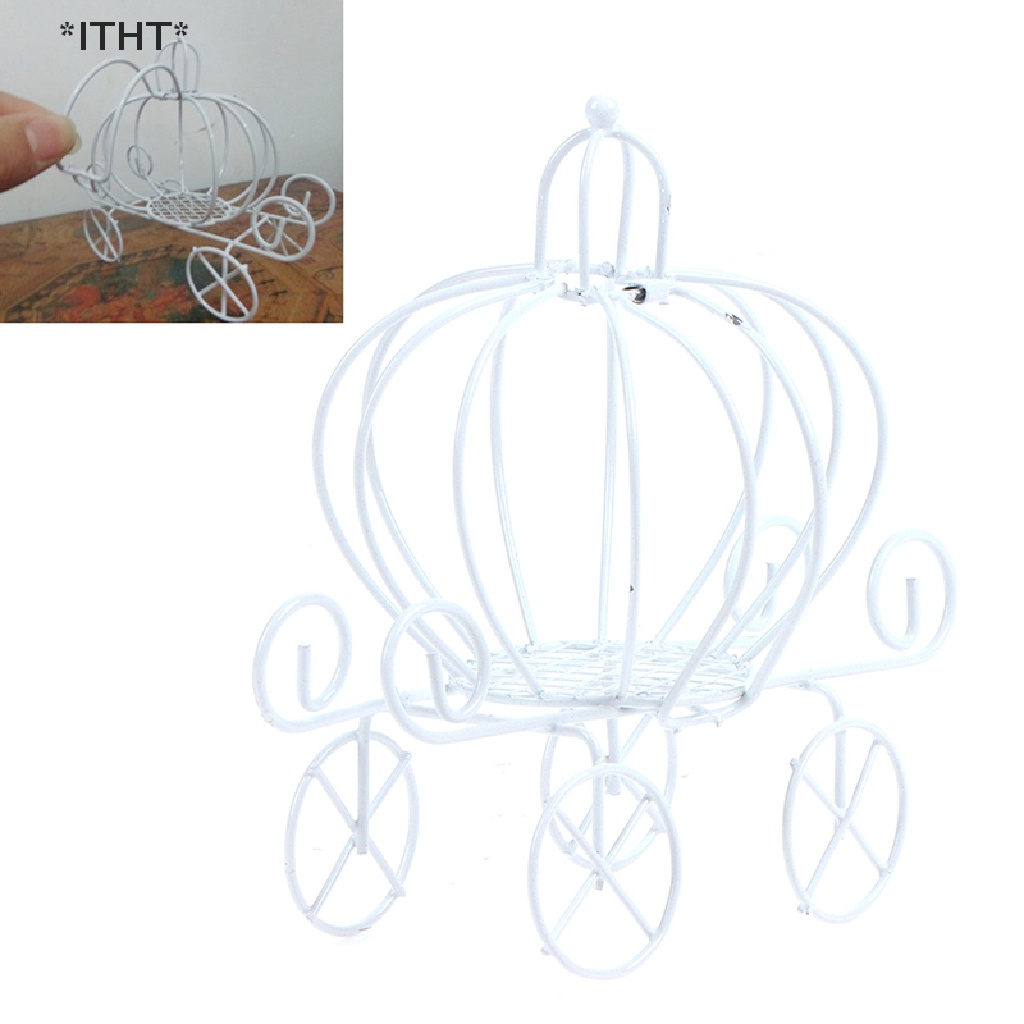 [ITHT] Hộp Đựng Kẹo Hình Xe Đẩy Bí Ngô Bằng Kim Loại Màu Vàng Sáng Tạo