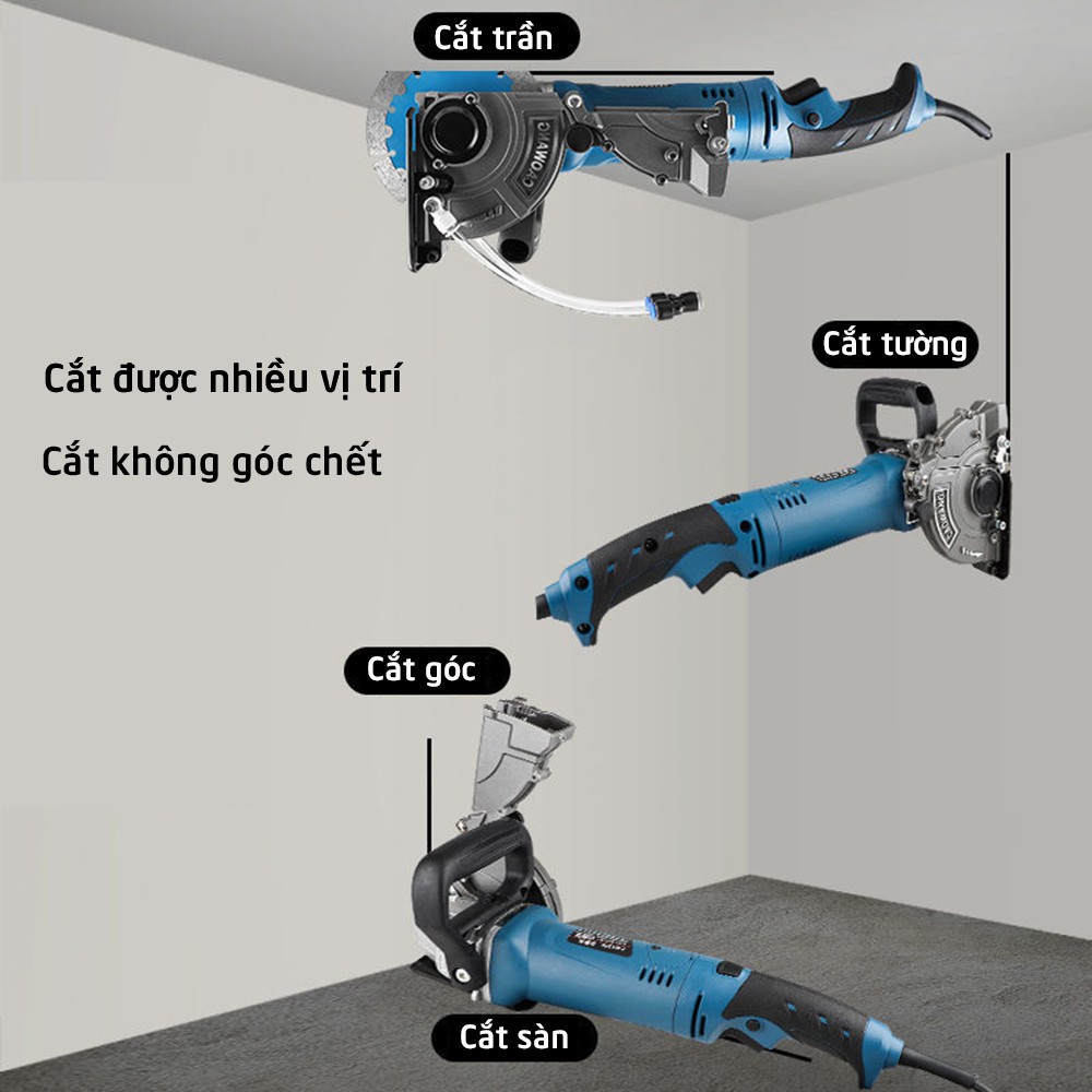 Máy cắt rãnh tường 1 lưỡi Caowang CW1336, công suất 1800W, cắt sâu 40mm, cắt ướt không bụi - Hàng chính hãng