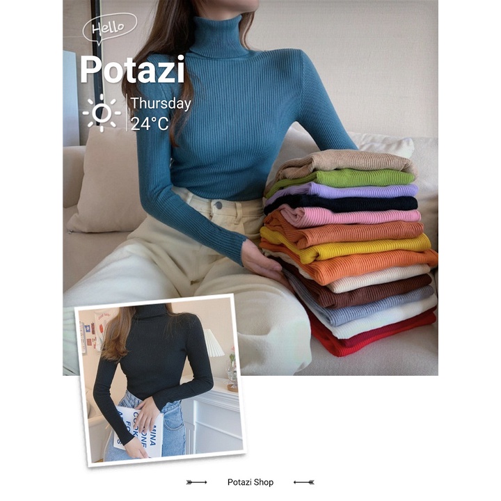 Áo Len Nữ Cổ Lọ Lông Cừu Hàng Quảng Châu Cao Cấp AL01