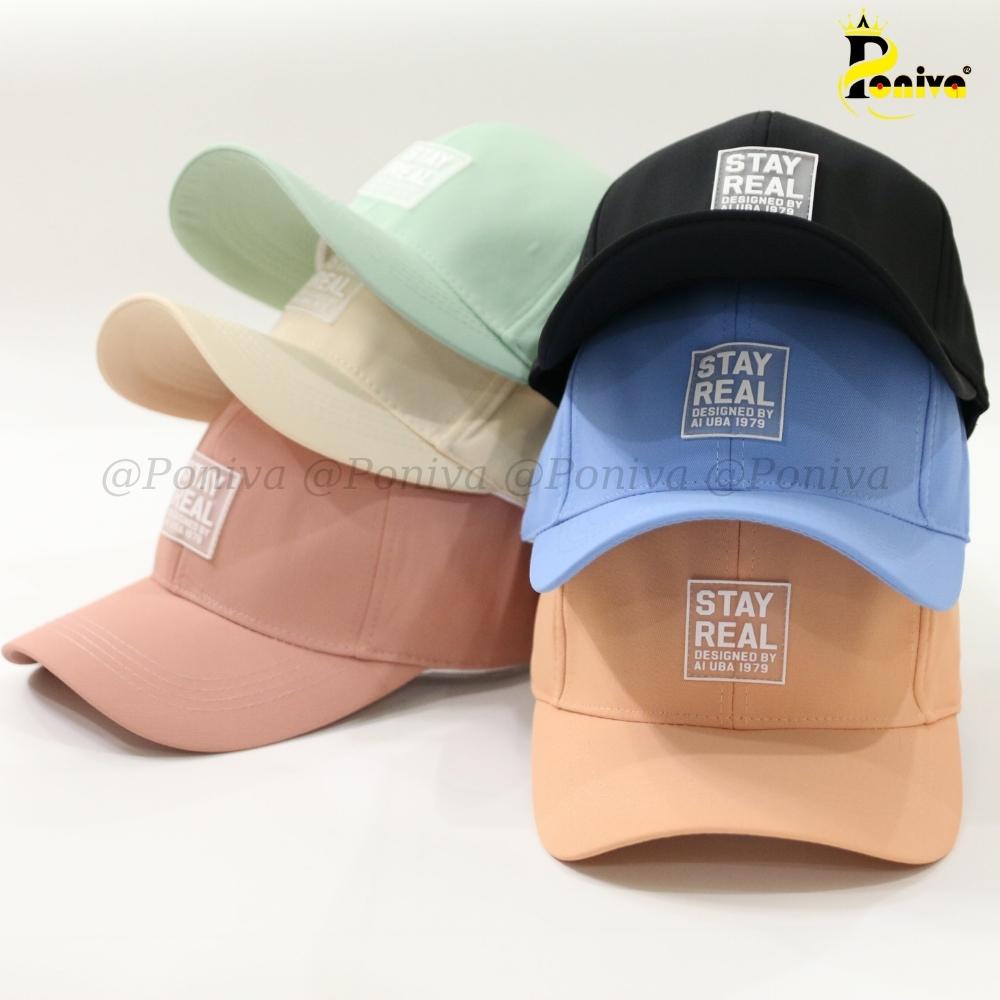 Mũ lưỡi trai ❤️Nón kết phối tem cao su non in stay real chất kaki cao cấp form unisex phong cách Ulzzang PONIVA siêu hot