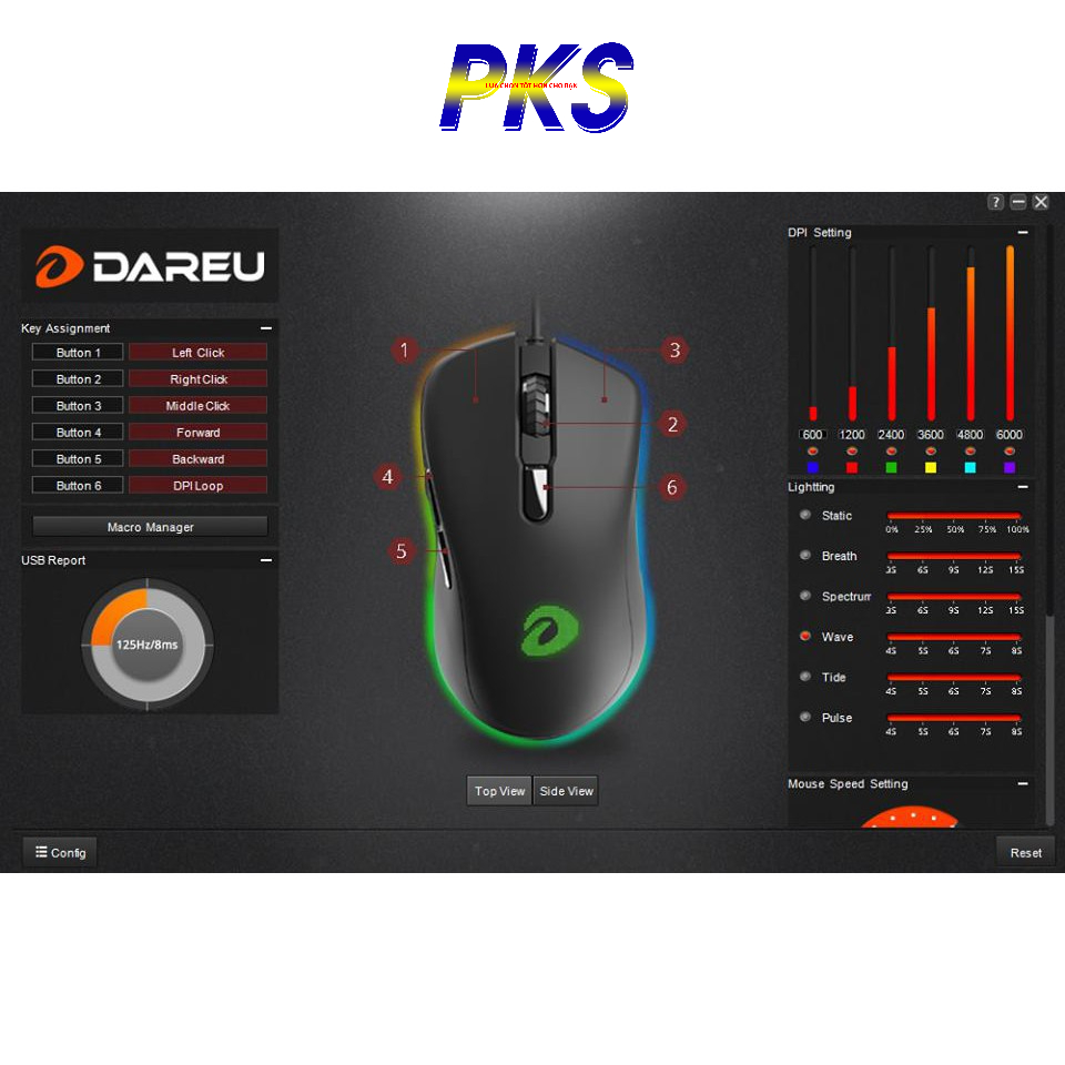 Chuột Gaming DAREU EM908 LED RGB - BH 24 tháng