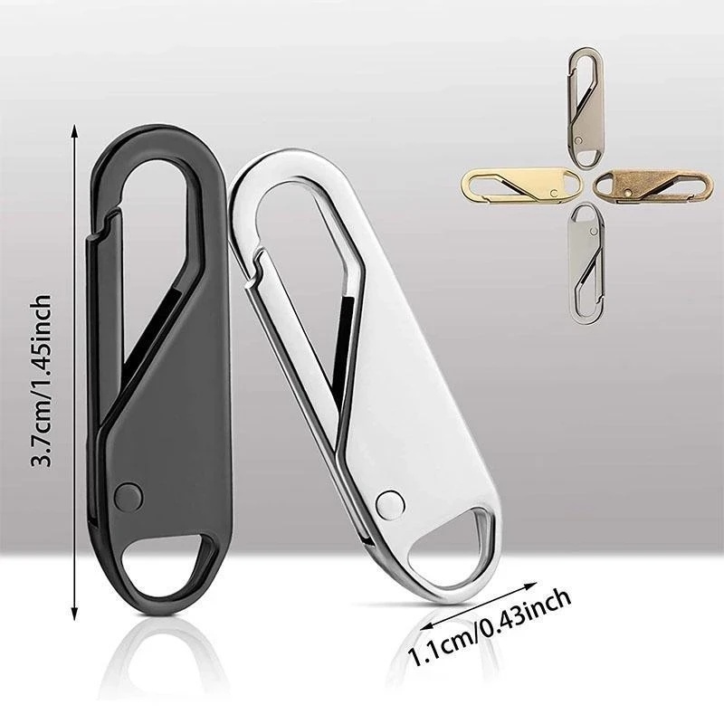 Set 2 Dụng Cụ Khóa Kéo/ Đầu Khóa Kéo/ Đầu Kim Loại Có Thể Tháo Rời Dùng Để Sửa Chữa Đồ Thủ Công Mỹ Nghệ DIY