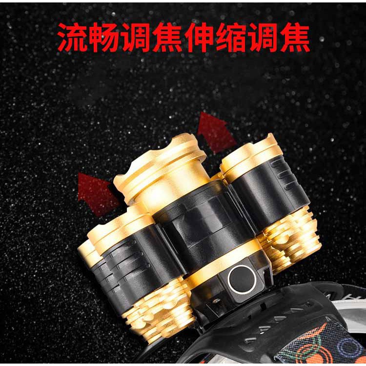 ĐÈN PIN ĐỘI ĐẦU 5 BÓNG SIÊU SÁNG MÀU VÀNG