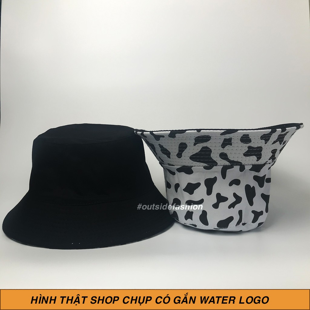 Mũ bucket bò sữa nữ nam, Nón bucket họa tiết bò sữa 2 mặt 2 màu phong cách Ulzzang form unisex Outsidestreetwear BK03