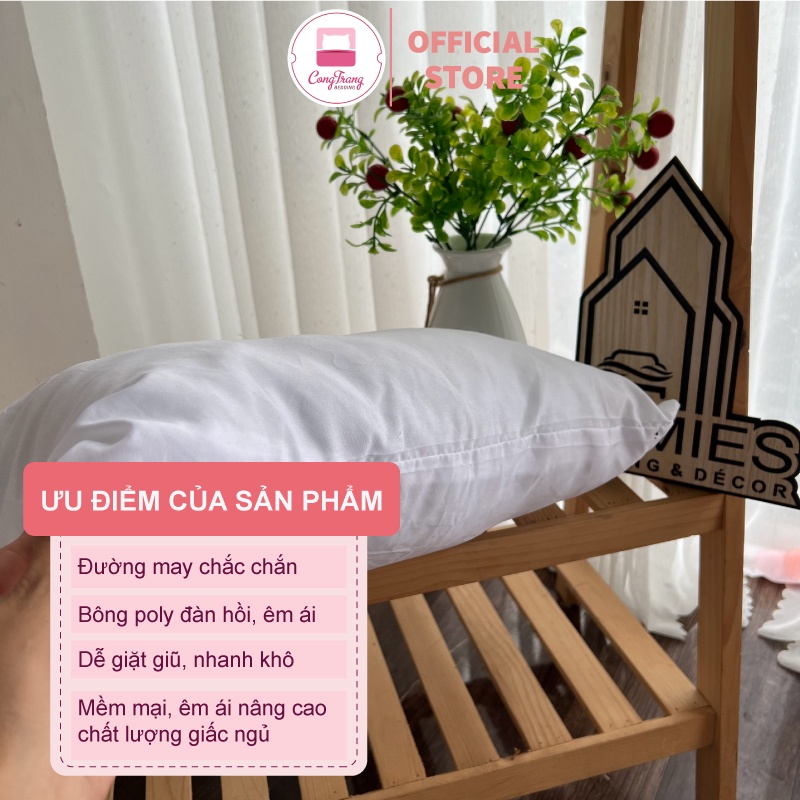 Ruột Gối Đầu Trẻ Em Bông Gòn Tinh Khiết - Kích Thước 20cm x 35cm
