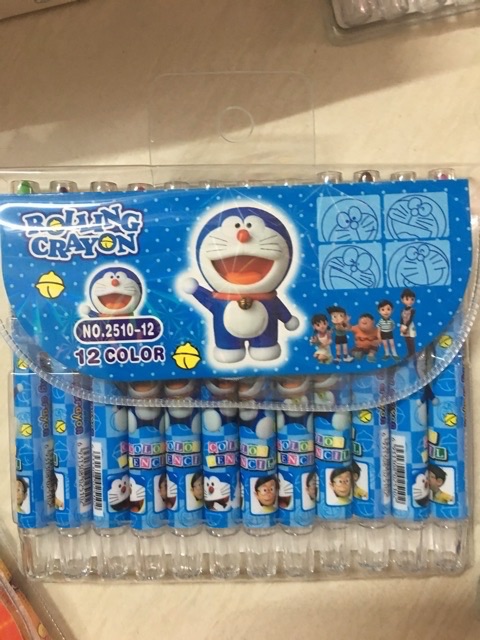 Sáp vặn 12 màu tô màu cho bé kèm túi đựng siêu xinh