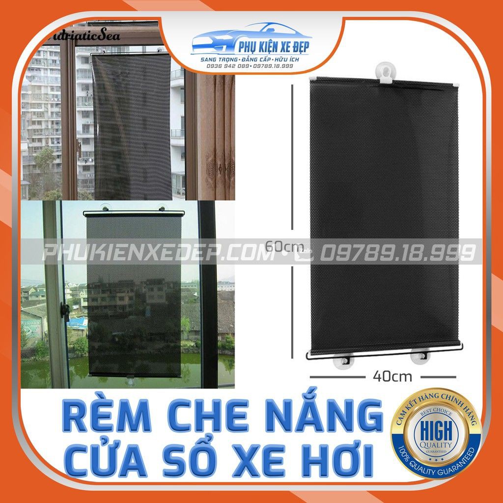 Rèm che nắng ô tô tự cuộn thông minh 40cm x 60cm, rèm che nắng cửa bên xe hơi