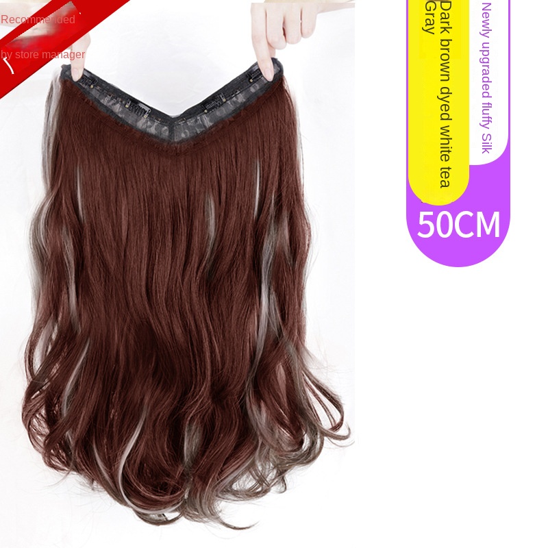 Tóc giả JINKAILI nối tóc dạng chữ V mềm mại liền mạch kiểu xoăn nổi bật thời trang dành cho nữ