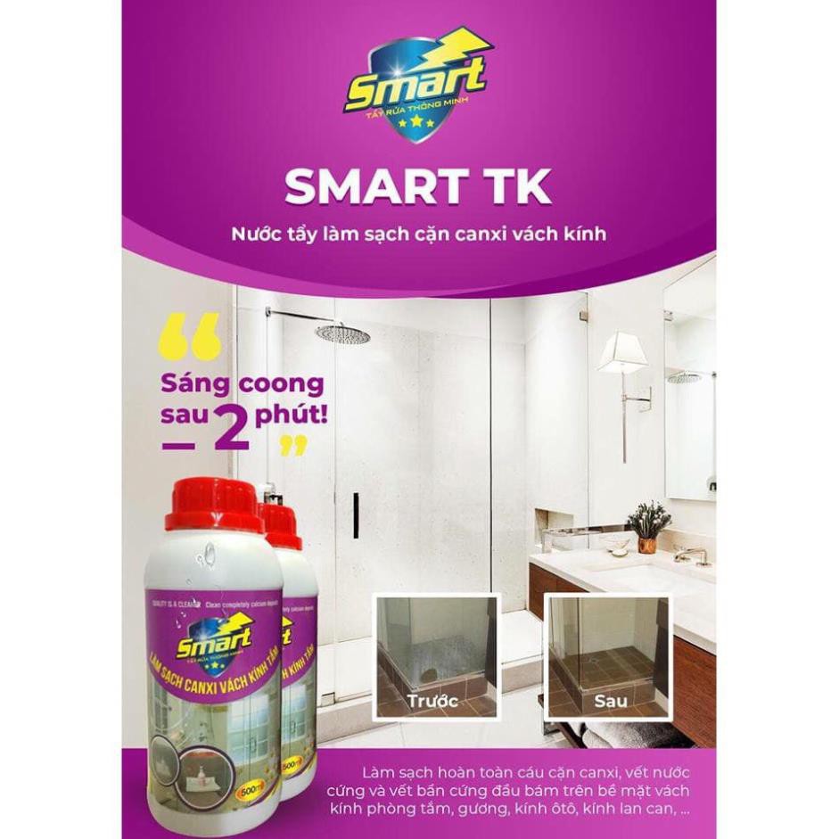 Nước tẩy rửa Smart: Tẩy sứ, kính, dầu mỡ, cặn canxi inox