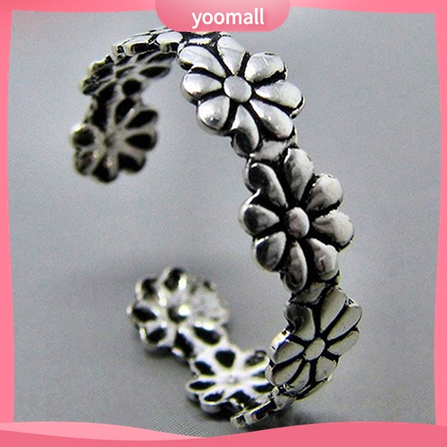 Yomall♡ Set 2 Nhẫn Ngón Chân Mạ Bạc Phong Cách Vintage