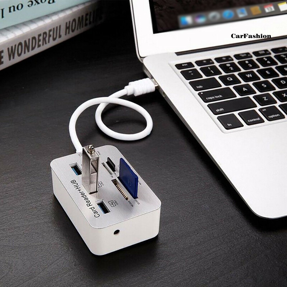 Bộ Chia 3 Cổng Usb 3.0 Tốc Độ Cao Kèm Đầu Đọc Thẻ Ms Sd M2 Tf Tốc Độ Cao