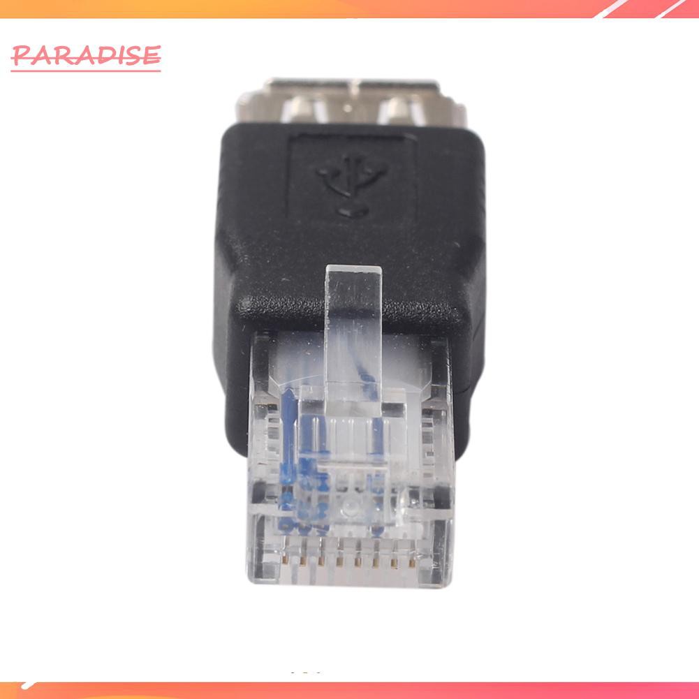 Paradise1 USB Type A Female To RJ45 Male Ethernet Laptop LAN Network Cable Converter