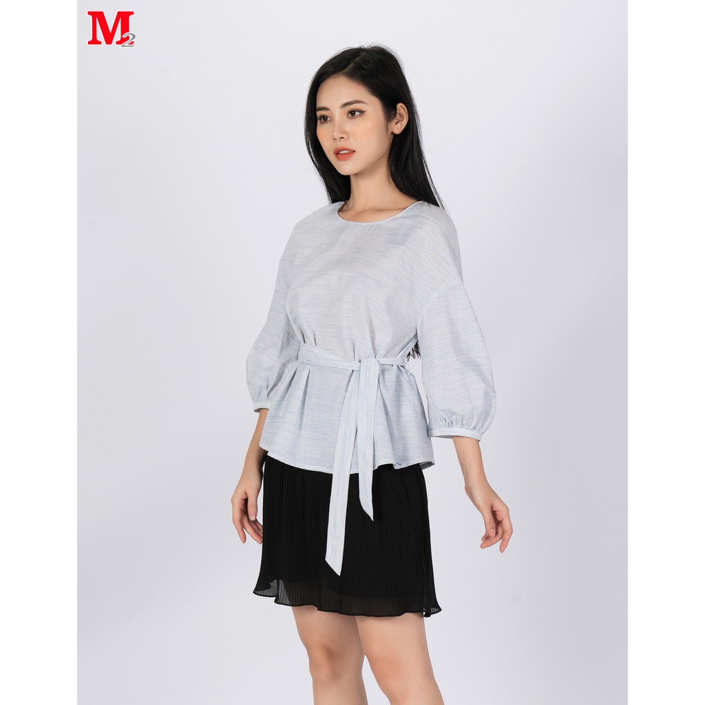 Áo sơ mi nữ tay bồng thắt đai eo SAW0619AO267 Thời trang M2