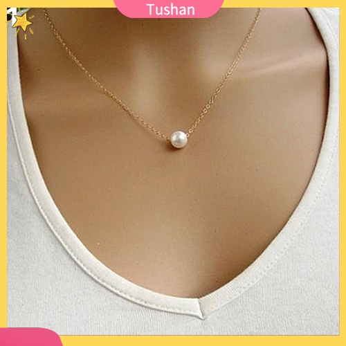 Vòng cổ ngọc trai giả màu vàng/bạc bằng hợp kim