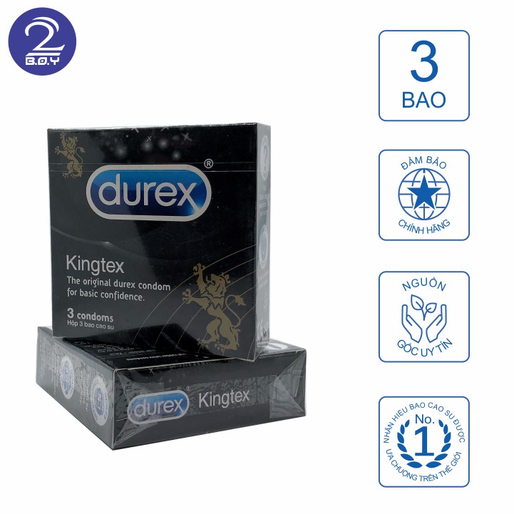 Bao Cao Su Durex Kingtex (hộp 3 bao) – Kích thước khiêm tốn