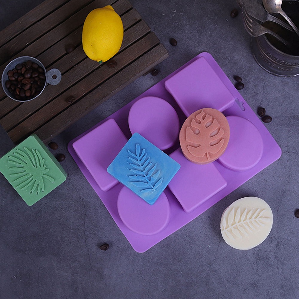 Khuôn Silicone 6 Ngăn Hình Chữ Nhật Làm Bánh / Xà Phòng / Socola