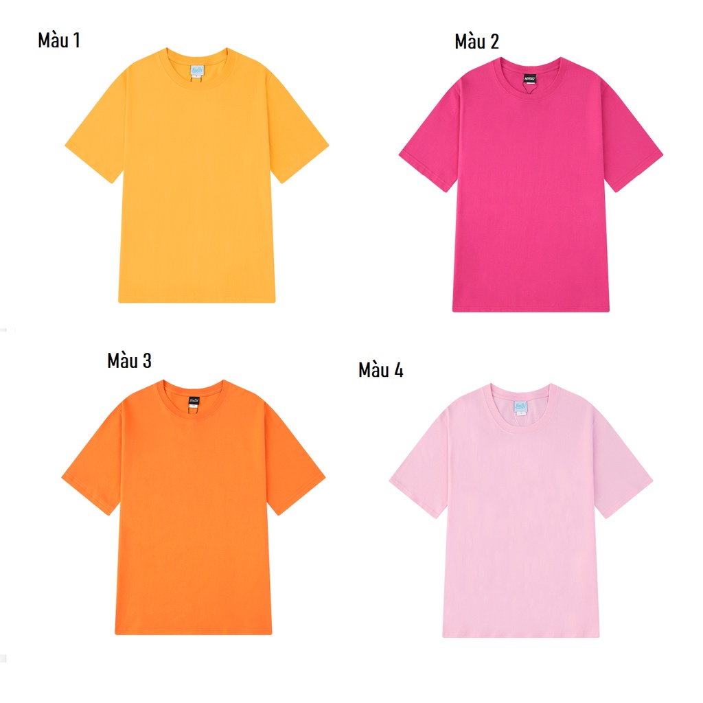 Áo Thun Trơn Cộc Tay Nhiều Màu Sắc Giá Rẻ - Áo Phông Form Rộng Cho Nam Nữ Bảng 1