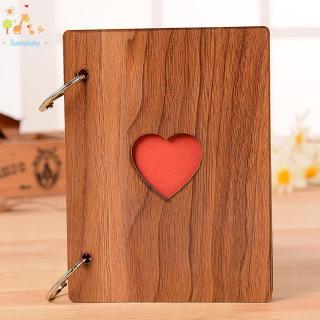 Quyển album ảnh 6 inch hình trái tim bằng gỗ phong cách retro