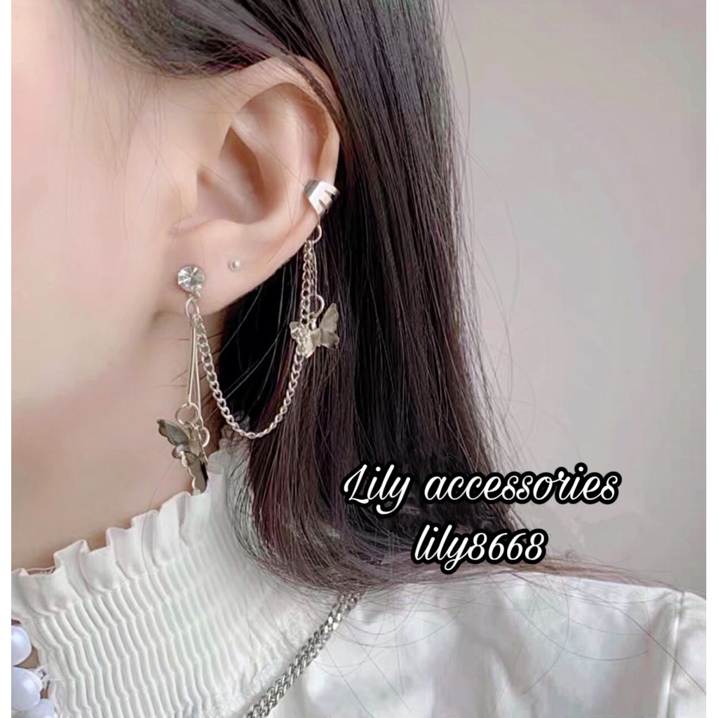 Butterfly Earring khuyên tai và kẹp vành tai hình bướm lấp lánh