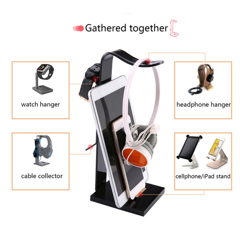 Móc Treo Tai Nghe Chống Biến Dạng Bằng Acrylic Màu Đen Siêu Bền