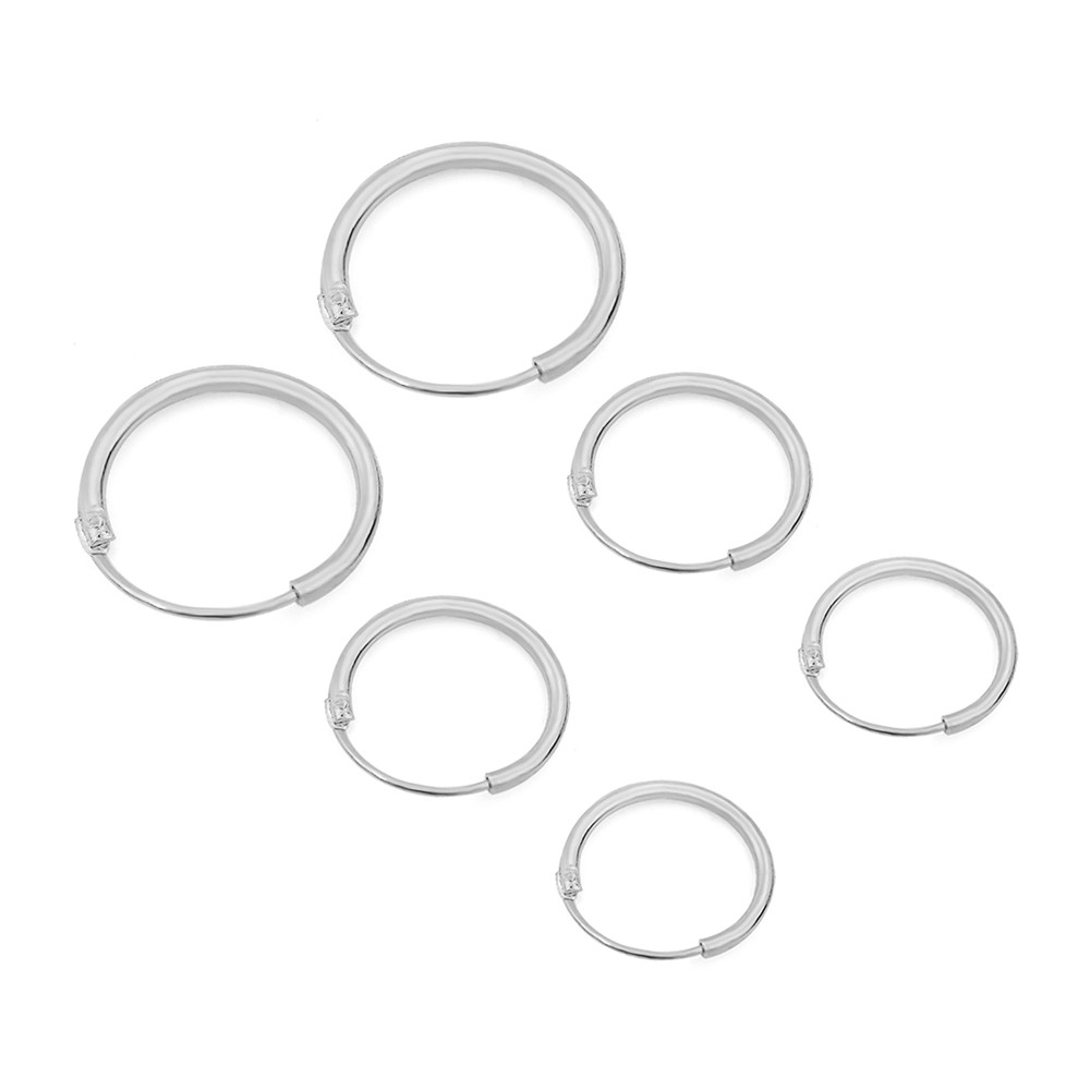 Set 3 Đôi Khuyên Tai Tròn Màu Vàng / Bạc Thời Trang Cho Nữ