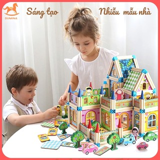 Đồ chơi lắp ghép mô hình nhà gỗ 3D 128 chi tiết bộ đồ chơi thông minh sáng tạo cho bé