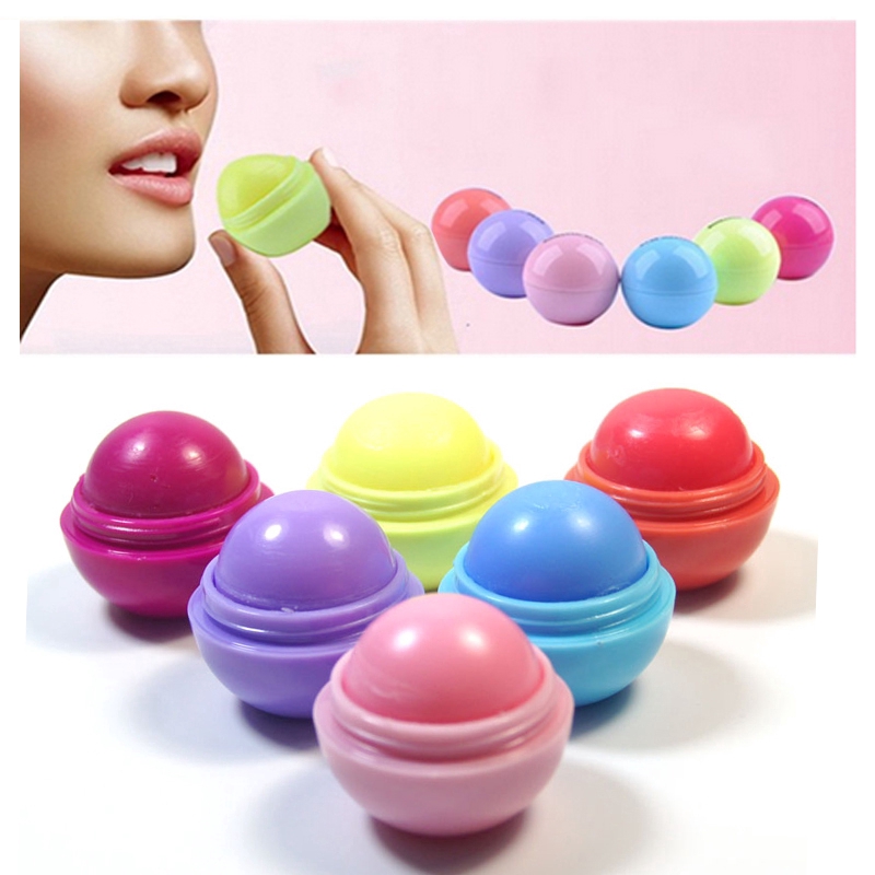 Fashion Round Ball Shaped Embellish Lips Balm / Natural Organic Moisturizing Lip Balm / Long Lasting Lip Gloss / Women Daily Basic Lips Makeup Cosmetic