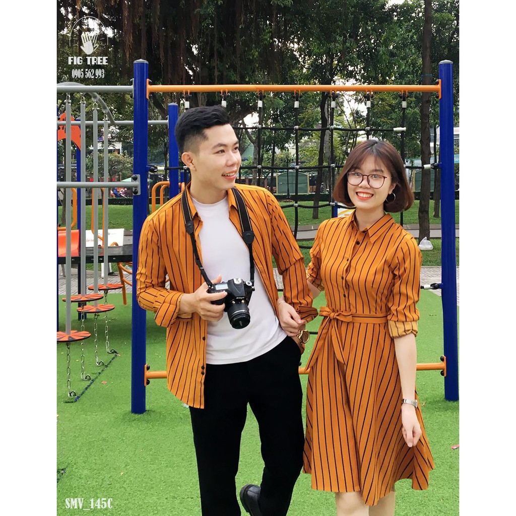 Set gia đình sọc vàng 145c siêu hot đón xuân