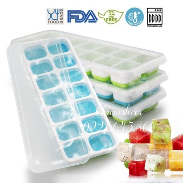 [Mã 154LIFESALE giảm 10% đơn 99K] Khay đá, khay trữ đông đế silicon - BPA free - an toàn cho bé , tiện lợi cho gia đình