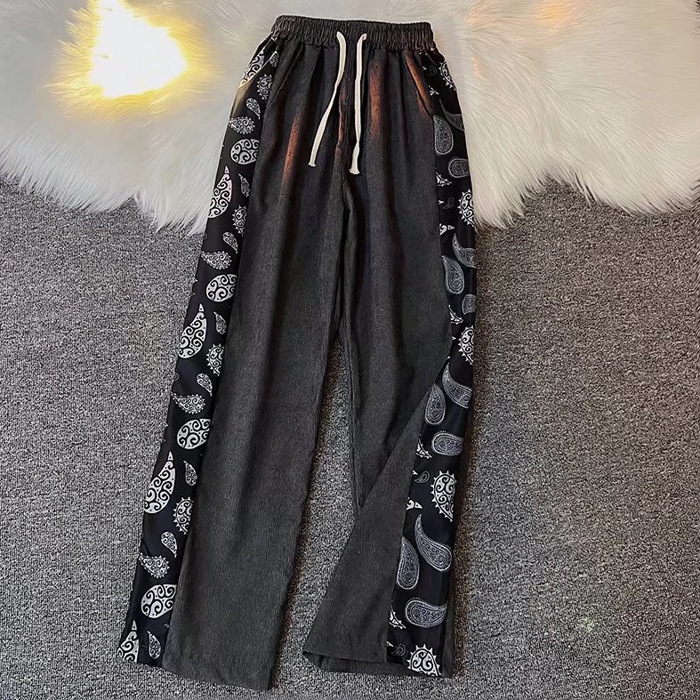 Quần Dài Ống Rộng Vải Nhung Phong Cách Hip hop Retro Mới Cho Nam