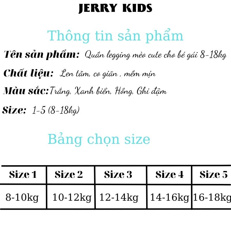 Quần legging thêu hình mèo cute cho bé gái 8-18kg