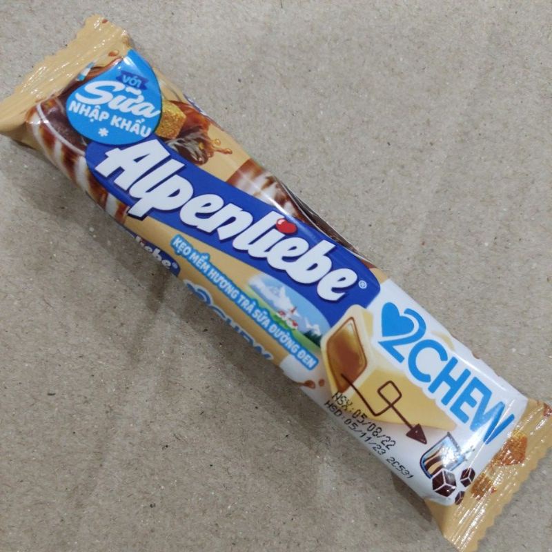 Kẹo Alpenliebe 2chew Hương Trà Sữa Đường Đen Thỏi 24,5g
