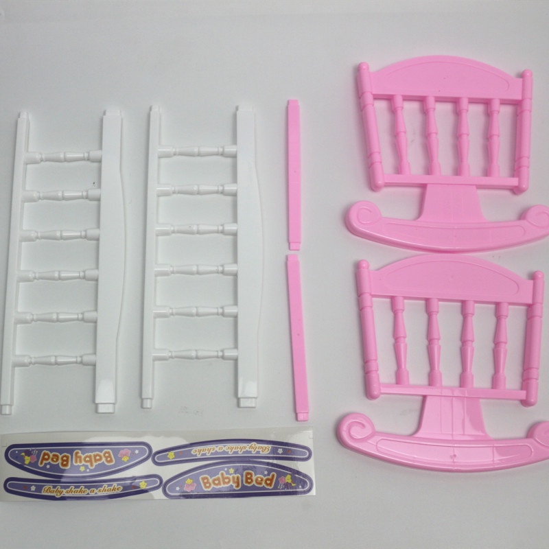Phụ kiện búp bê giường màu hồng cho búp bê 30cm ANDATOY AD926