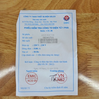 [HCM] Công tơ điện tử 1 pha GELEX CE-38